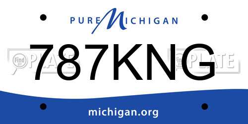 787KNG Michigan License Plate