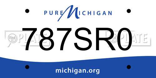 787SR0 Michigan License Plate