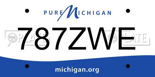787ZWE Michigan License Plate
