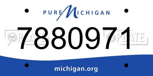 7880971 Michigan License Plate