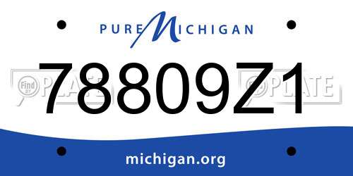78809Z1 Michigan License Plate