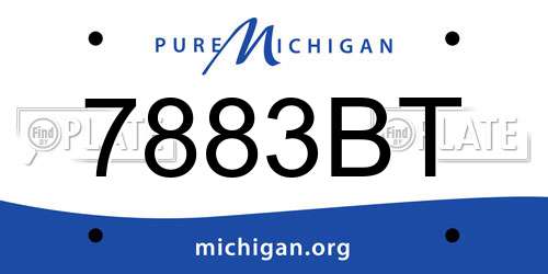 7883BT Michigan License Plate