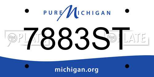 7883ST Michigan License Plate