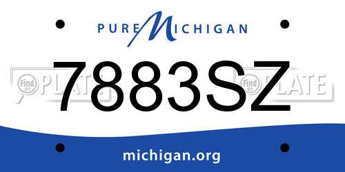 7883SZ Michigan License Plate