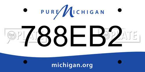 788EB2 Michigan License Plate
