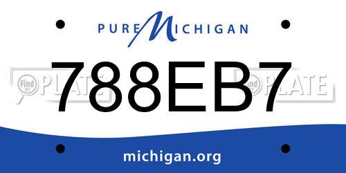 788EB7 Michigan License Plate