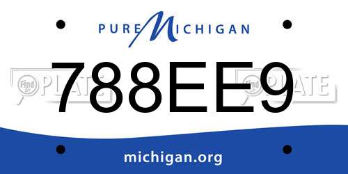 788EE9 Michigan License Plate