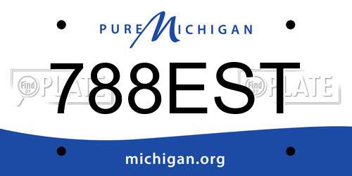 788EST Michigan License Plate