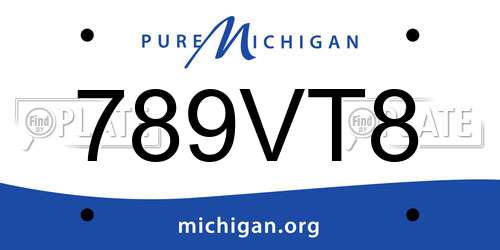 789VT8 Michigan License Plate