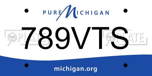 789VTS Michigan License Plate