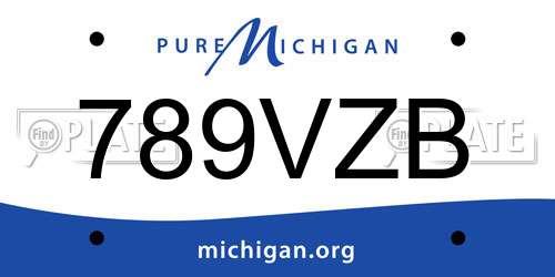 789VZB Michigan License Plate