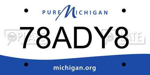 78ADY8 Michigan License Plate