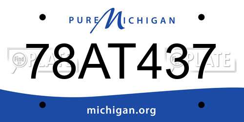 78AT437 Michigan License Plate
