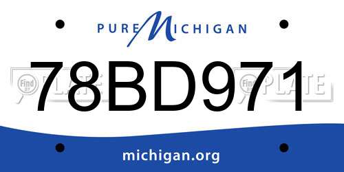 78BD971 Michigan License Plate