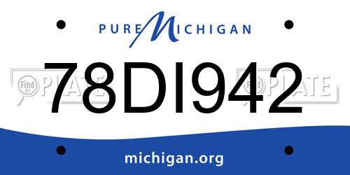 78DI942 Michigan License Plate