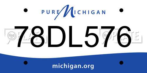 78DL576 Michigan License Plate