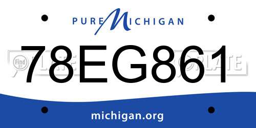 78EG861 Michigan License Plate