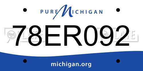 78ER092 Michigan License Plate