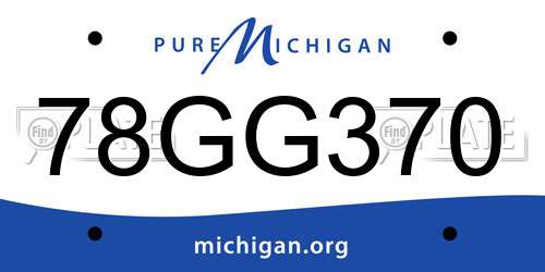78GG370 Michigan License Plate