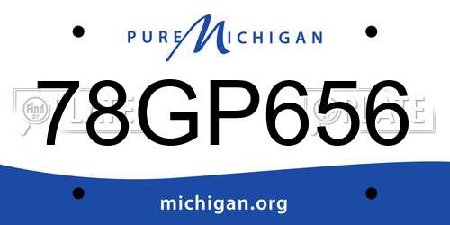 78GP656 Michigan License Plate