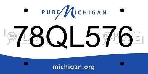 78QL576 Michigan License Plate
