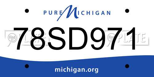 78SD971 Michigan License Plate