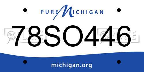78SO446 Michigan License Plate