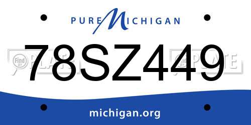 78SZ449 Michigan License Plate