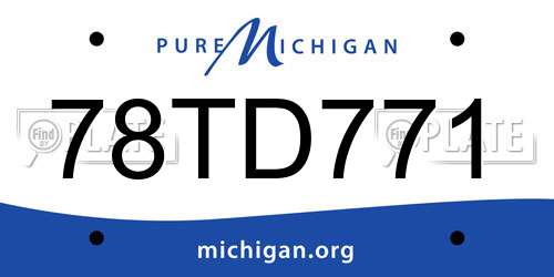 78TD771 Michigan License Plate