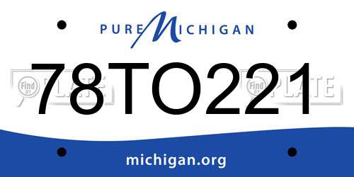 78TO221 Michigan License Plate