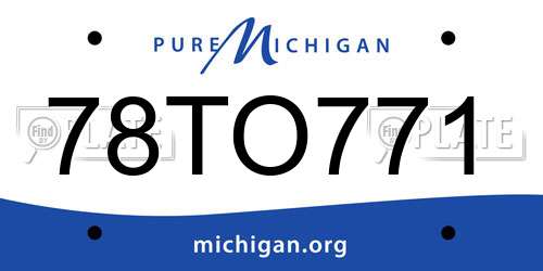 78TO771 Michigan License Plate