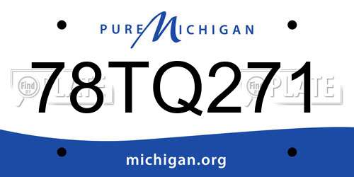 78TQ271 Michigan License Plate