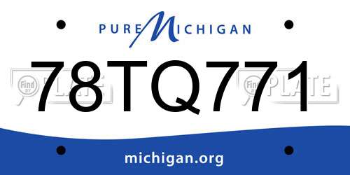 78TQ771 Michigan License Plate