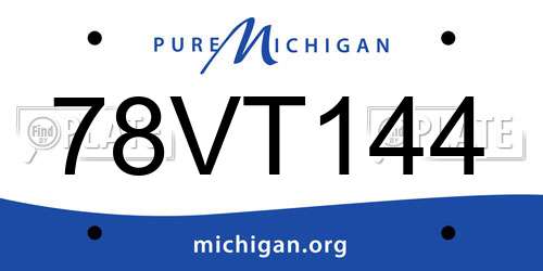 78VT144 Michigan License Plate