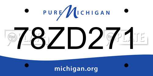 78ZD271 Michigan License Plate