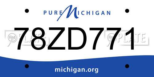78ZD771 Michigan License Plate