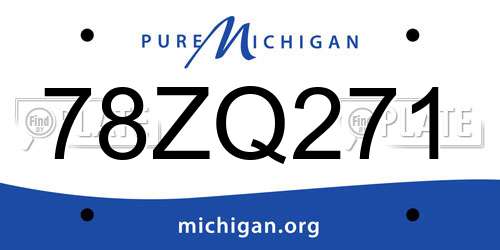 78ZQ271 Michigan License Plate