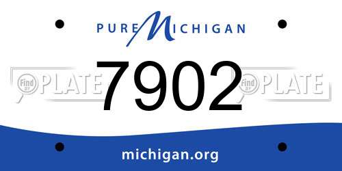 7902 Michigan License Plate