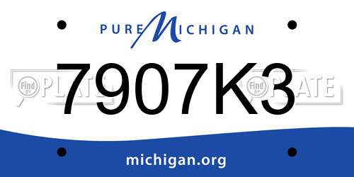 7907K3 Michigan License Plate