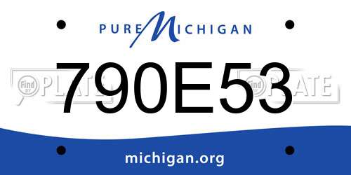 790E53 Michigan License Plate