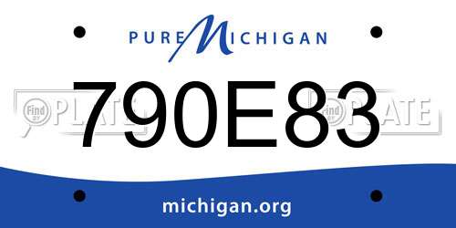790E83 Michigan License Plate