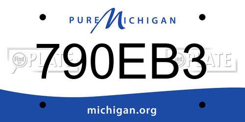 790EB3 Michigan License Plate