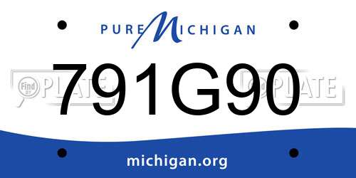 791G90 Michigan License Plate