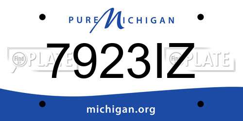 7923IZ Michigan License Plate