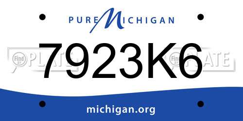 7923K6 Michigan License Plate