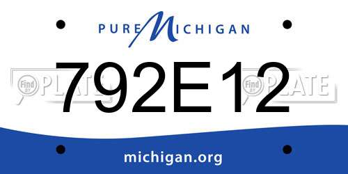 792E12 Michigan License Plate