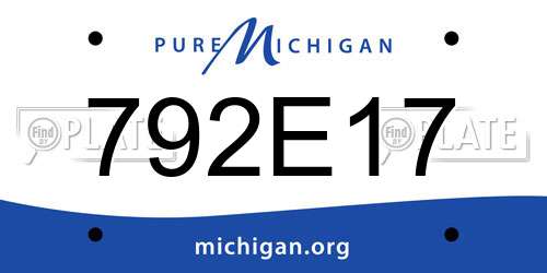 792E17 Michigan License Plate