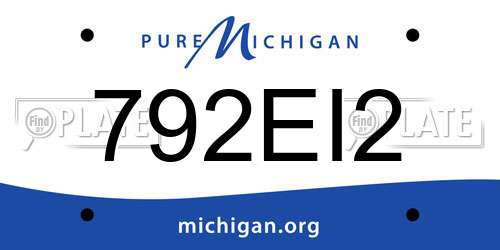 792EI2 Michigan License Plate