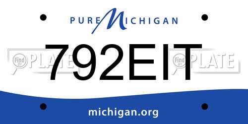 792EIT Michigan License Plate