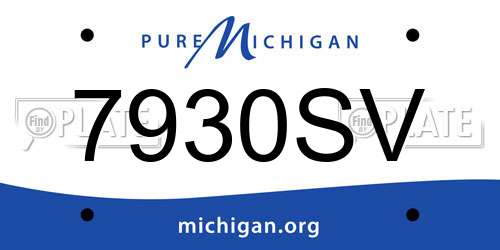 7930SV Michigan License Plate